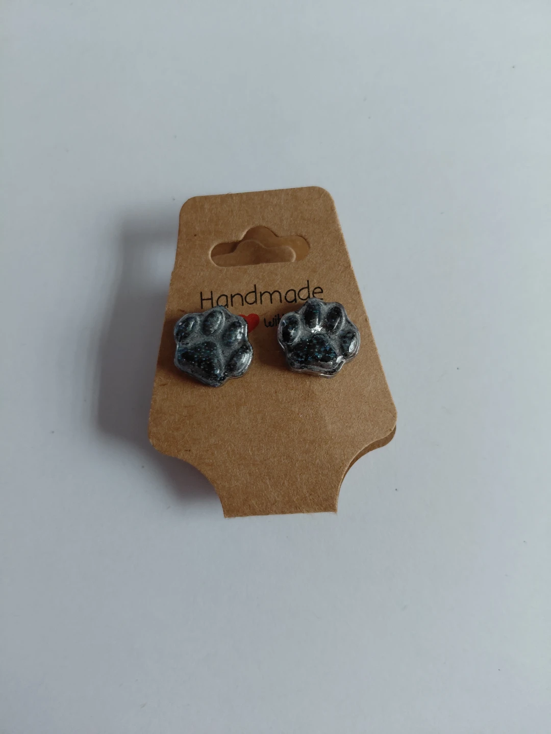 Handmade Paw Print Resin Earrings