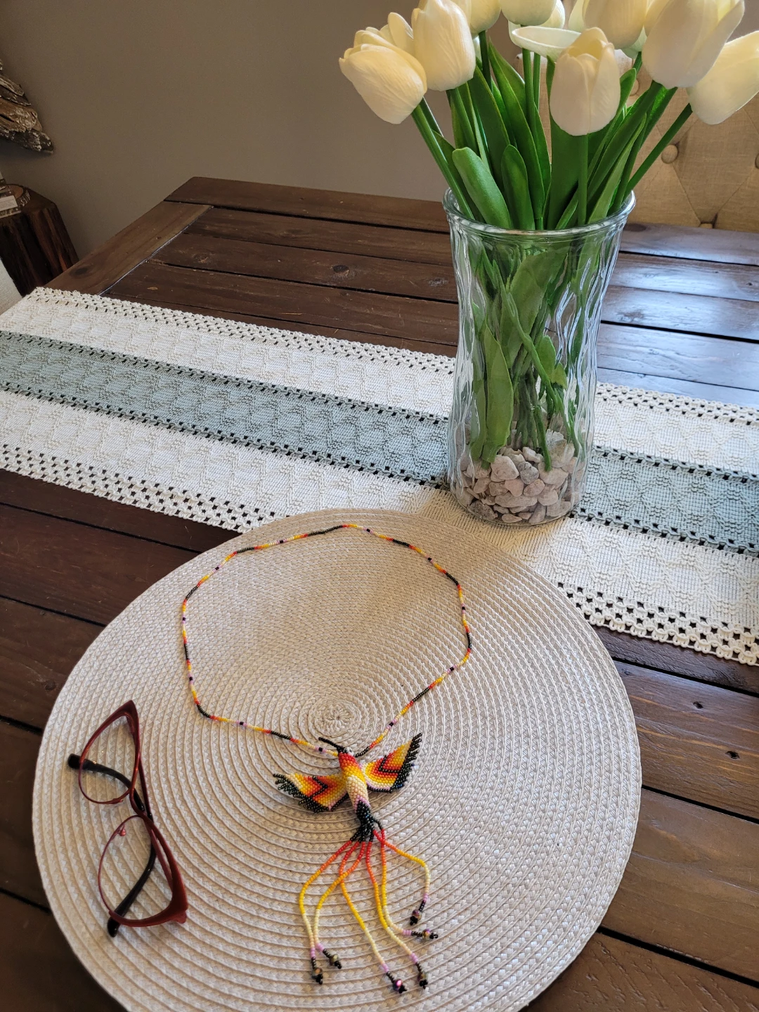 Stunning Hand Beaded Hummingbird Necklace - photo 2