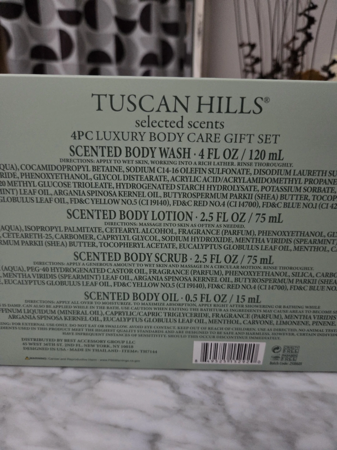Tuscan Hills 4pc Luxury Body Care Gift Set Spearmint & Argan Oil - photo 2