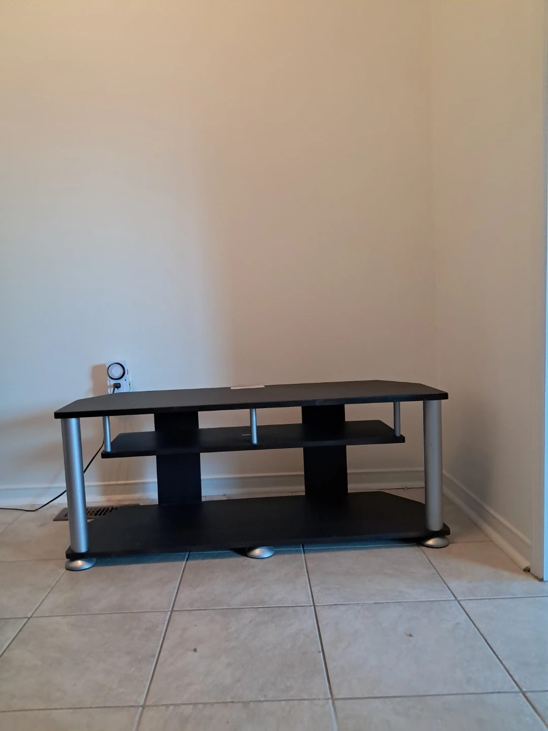 Black 3-Tier Media Console / TV Stand