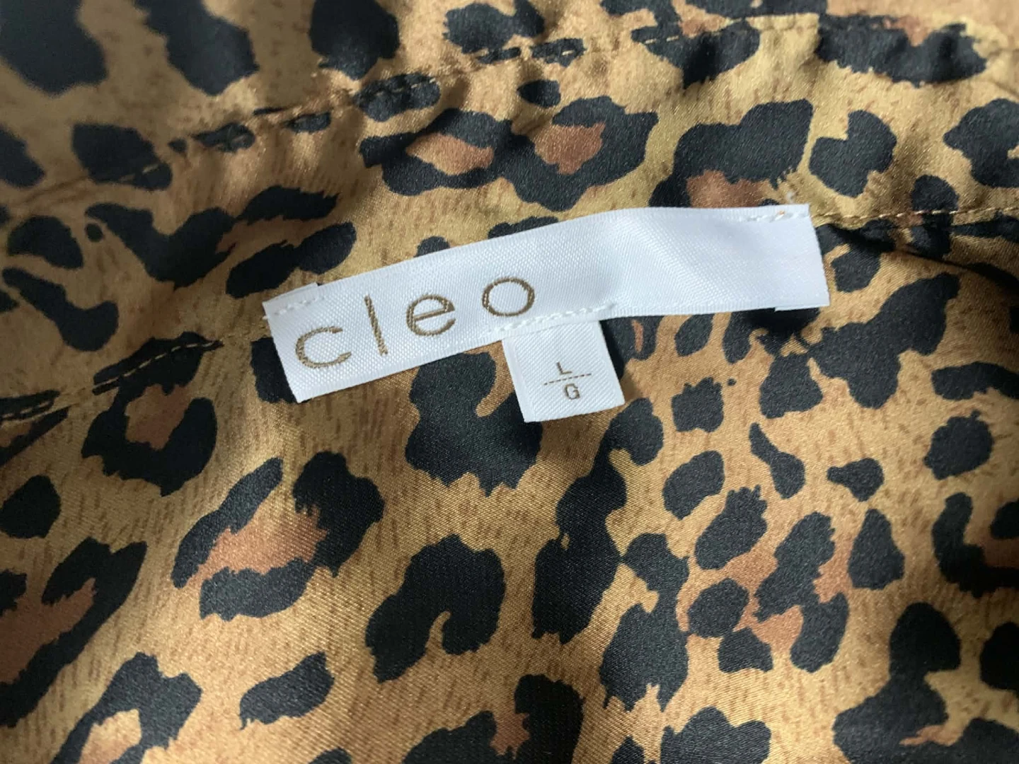 Cleo Leopard Print Button-Up Shirt - Size L - photo 4