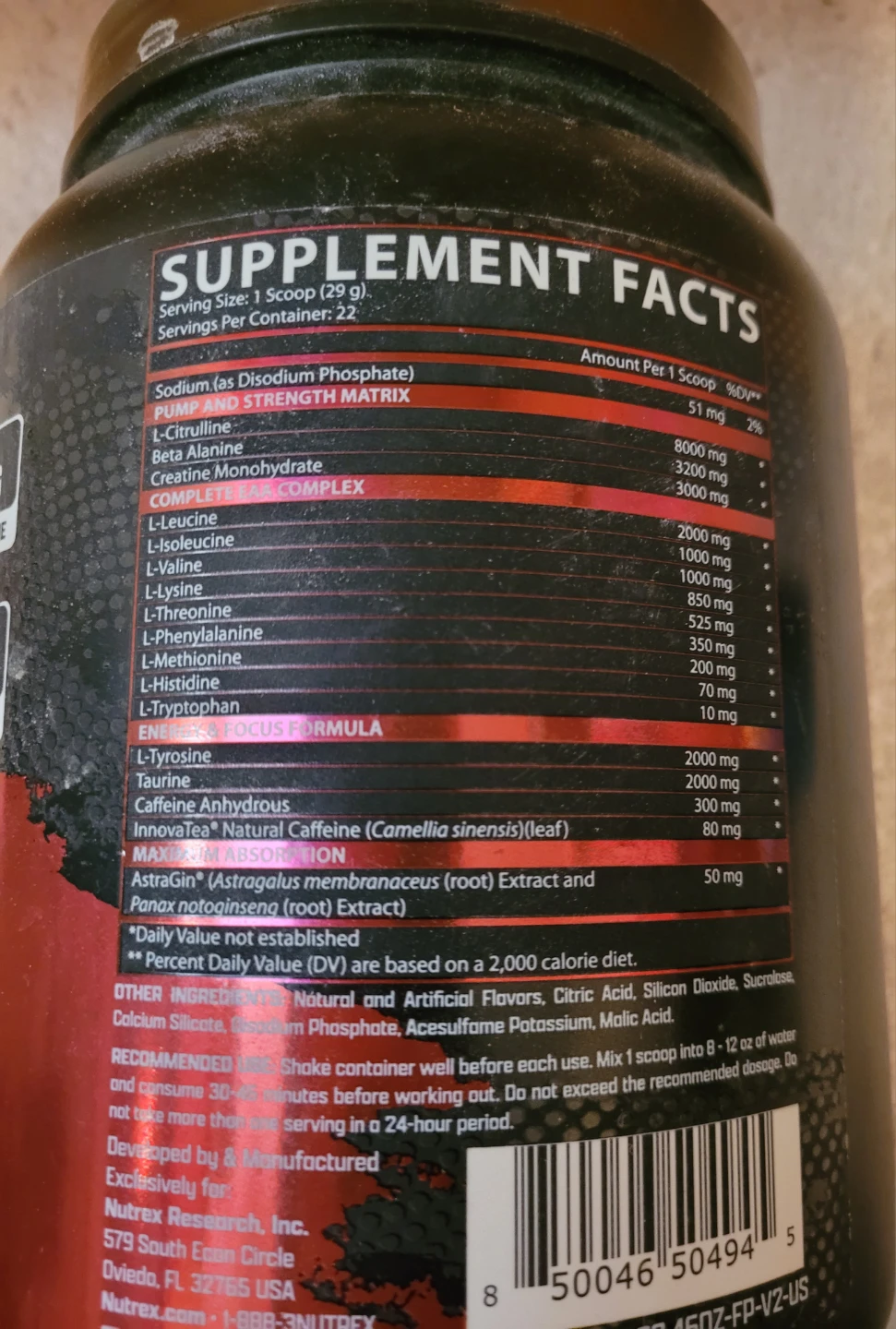 Nutrex Research Outlift Clinical Fruit Punch Pre-Workout Powder - photo 3