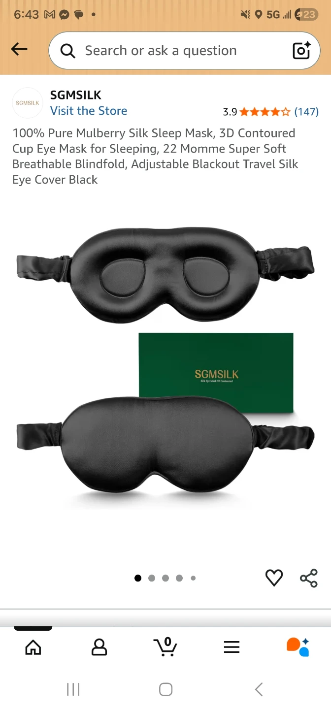 New Mulberry Silk Sleep Mask- Navy