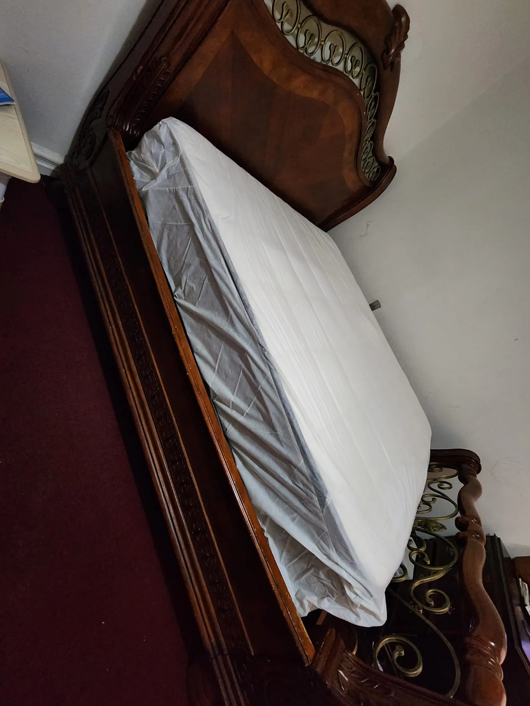 Wooden Bed Frame ,Mattress and box spring