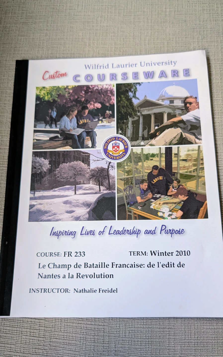 Wilfrid Laurier University Custom Courseware FR 233