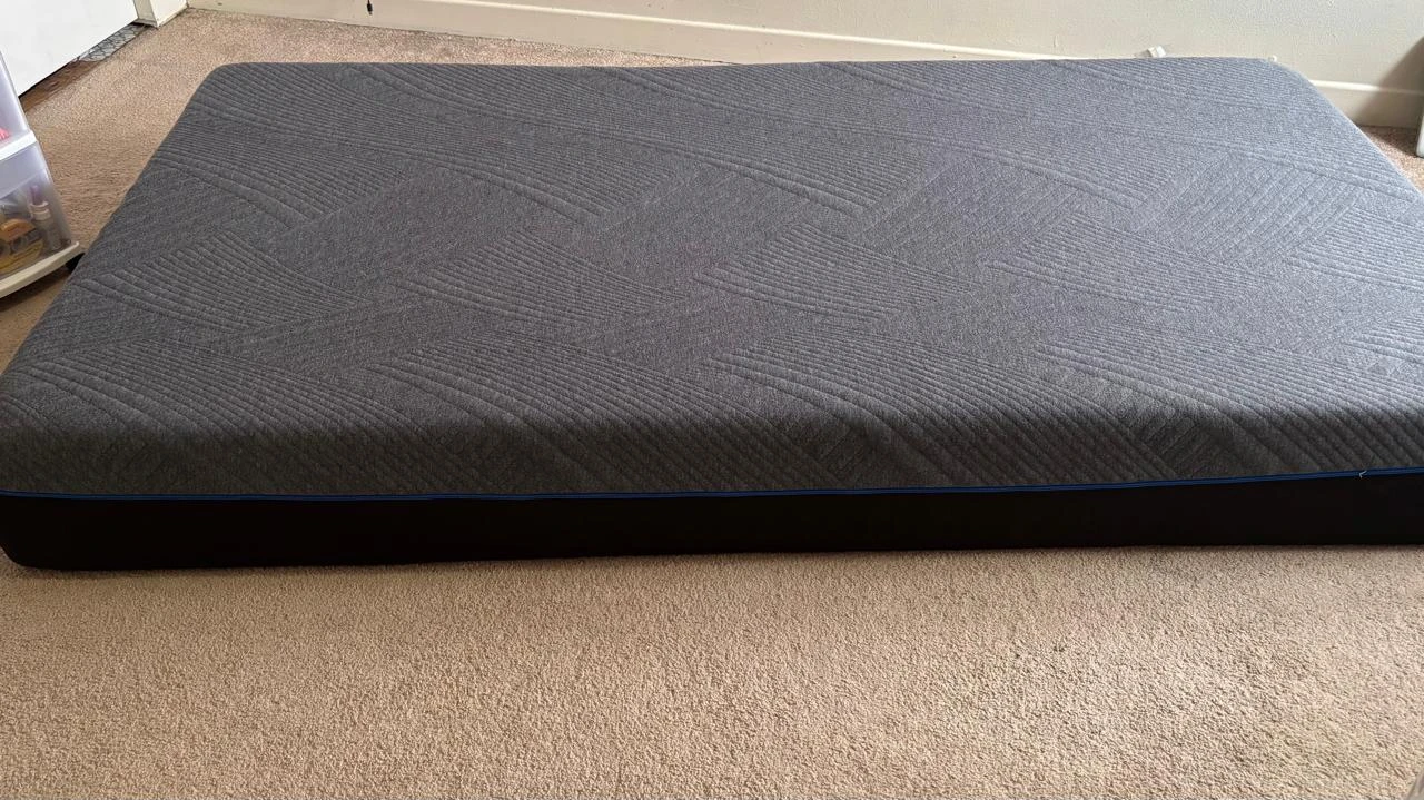 Grey twin Mattress with Textured Design
