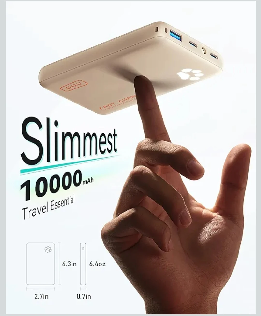 INUI 10000mAh Portable Charger Power Bank