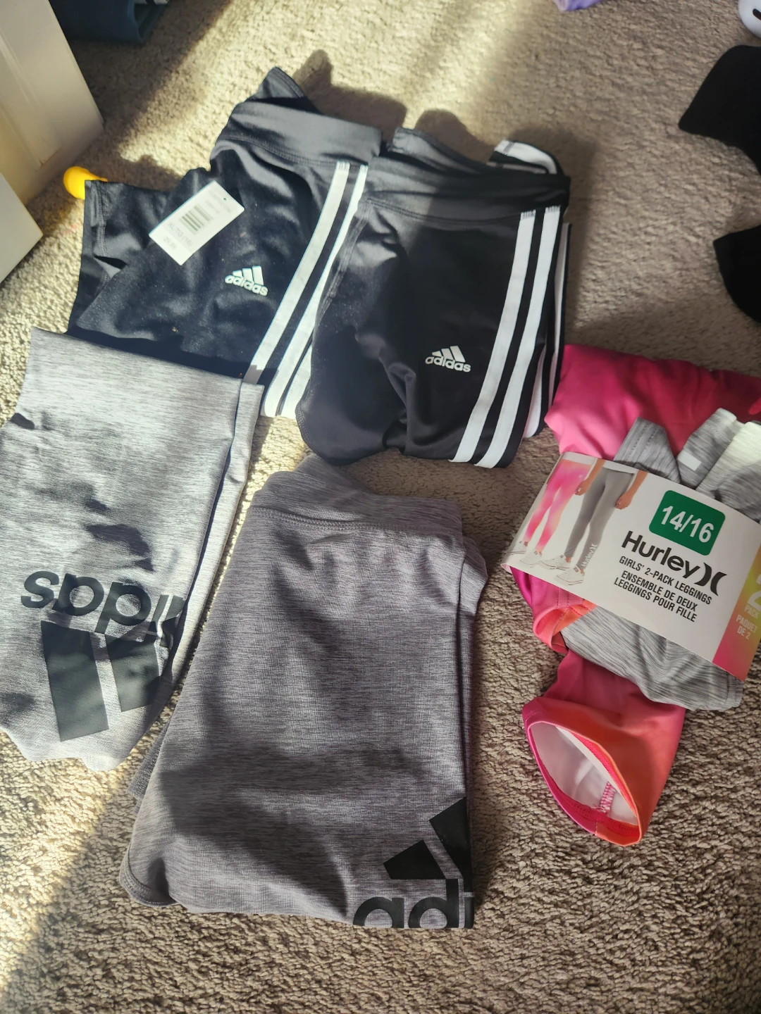 Girls Adidas and Hurley Leggings Bundle size 14/16