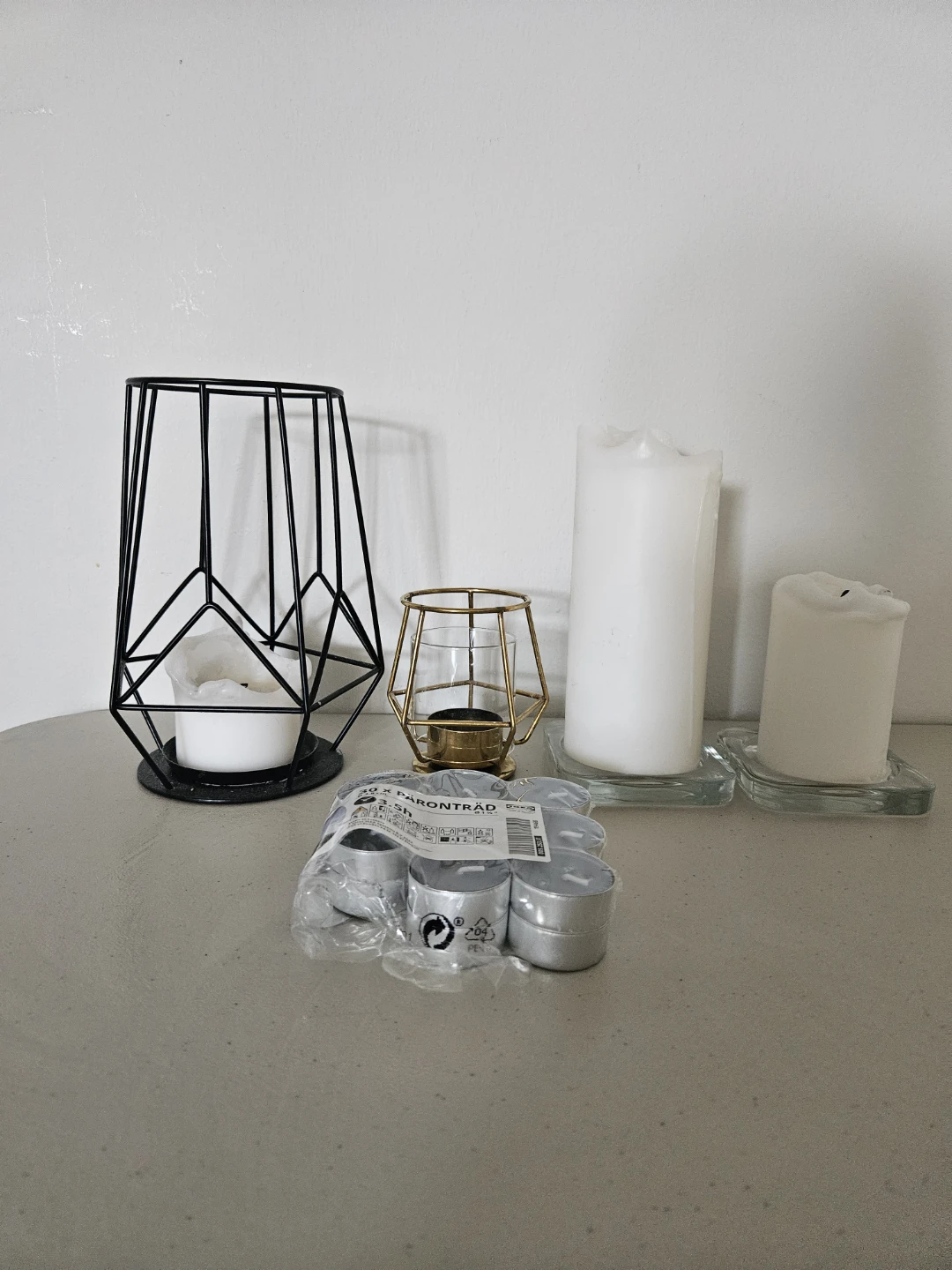 Assorted Ikea Candle Holders and Candles