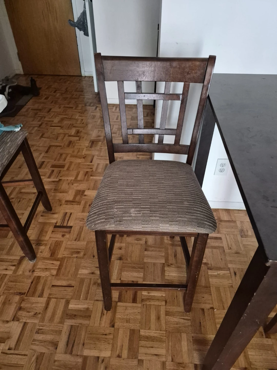 Dark Wood Counter Height Dining Table and Chairs - photo 2
