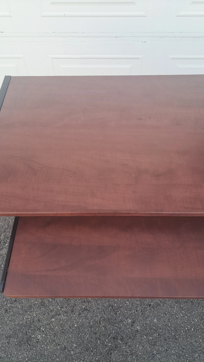 Computer desk with multiple shelves - photo 2
