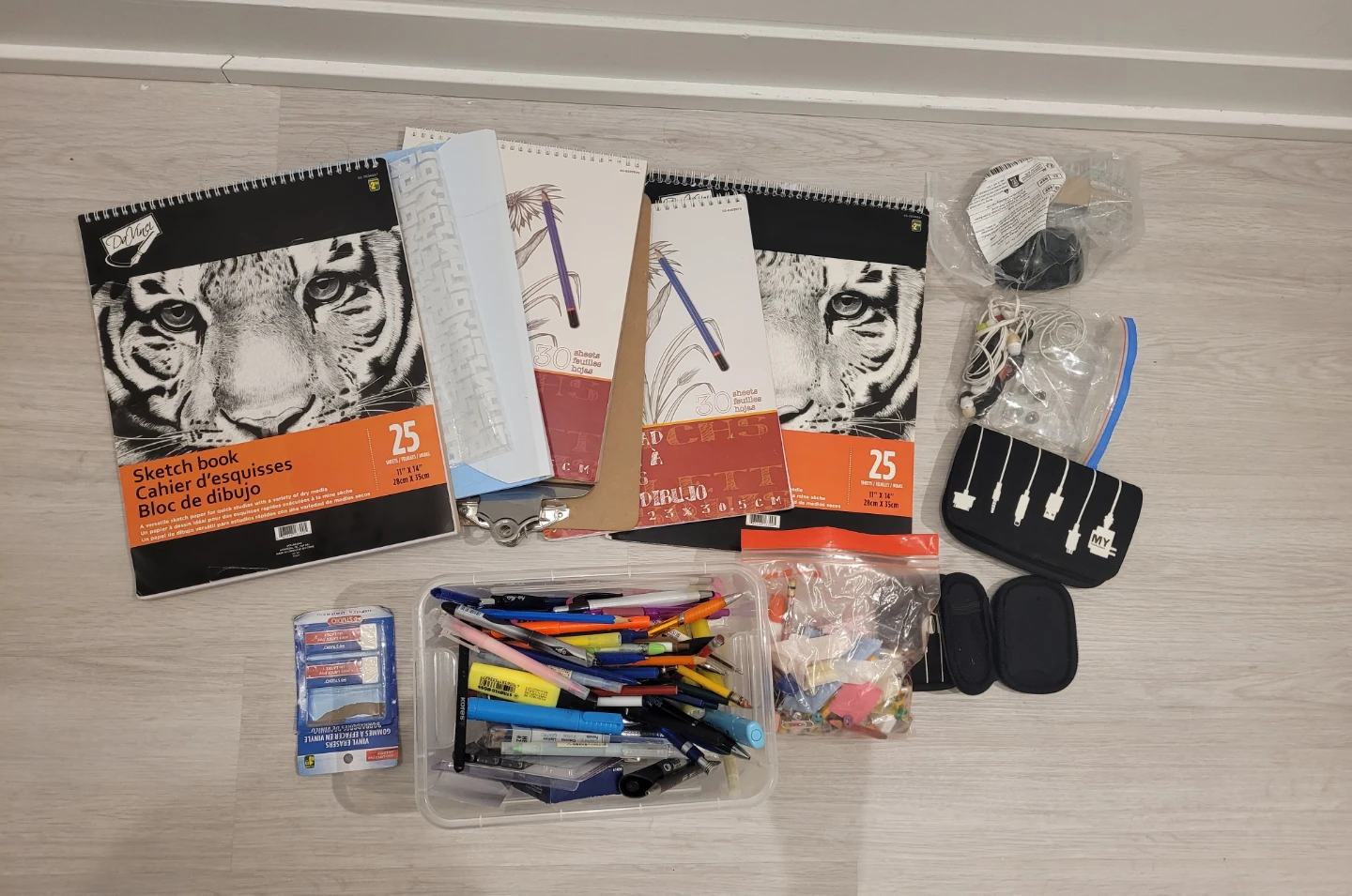Art Supplies Bundle: Sketchbooks, Pens, and Erasers