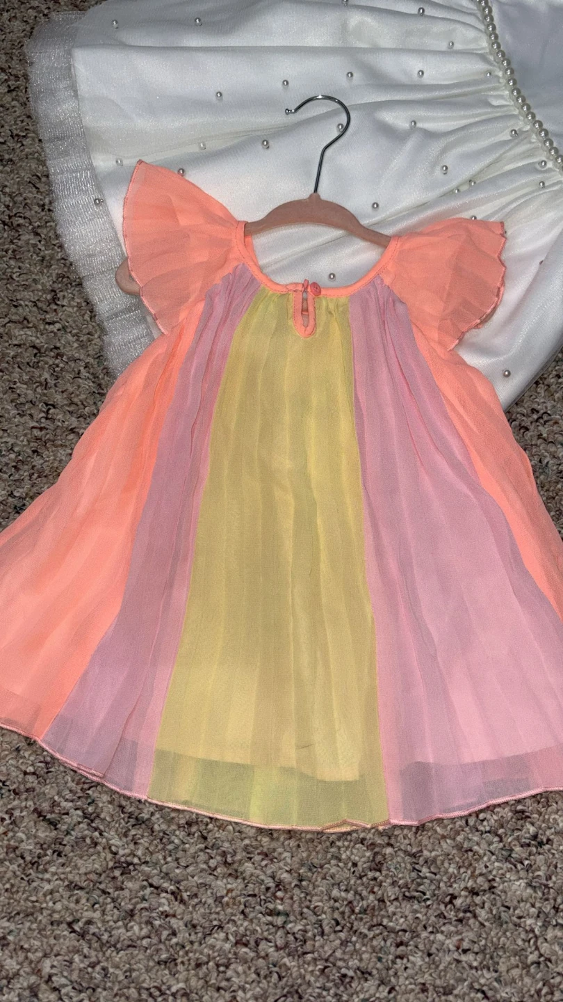 Girls' Colour Block Chiffon Dress