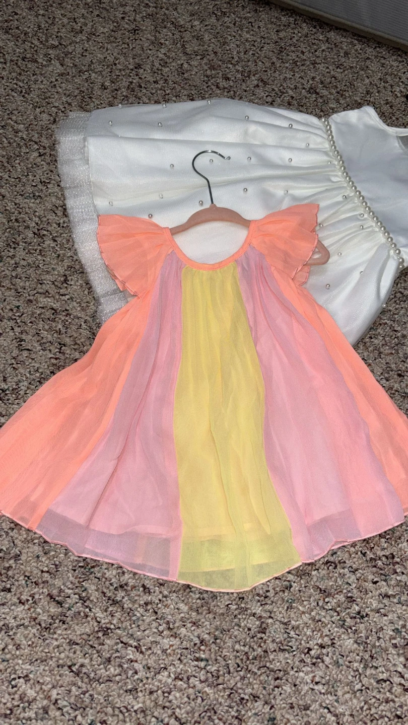 Girls' Colour Block Chiffon Dress - photo 2