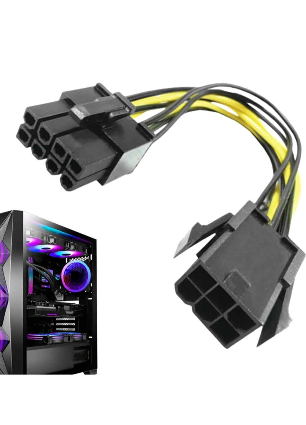 PCIe Power Adapter Cable 6-Pin to 8-Pin GPU Converter