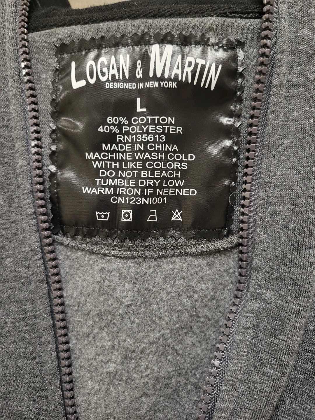 Logan & Martin Men's Full-Zip Hoodie - Size Large - photo 3