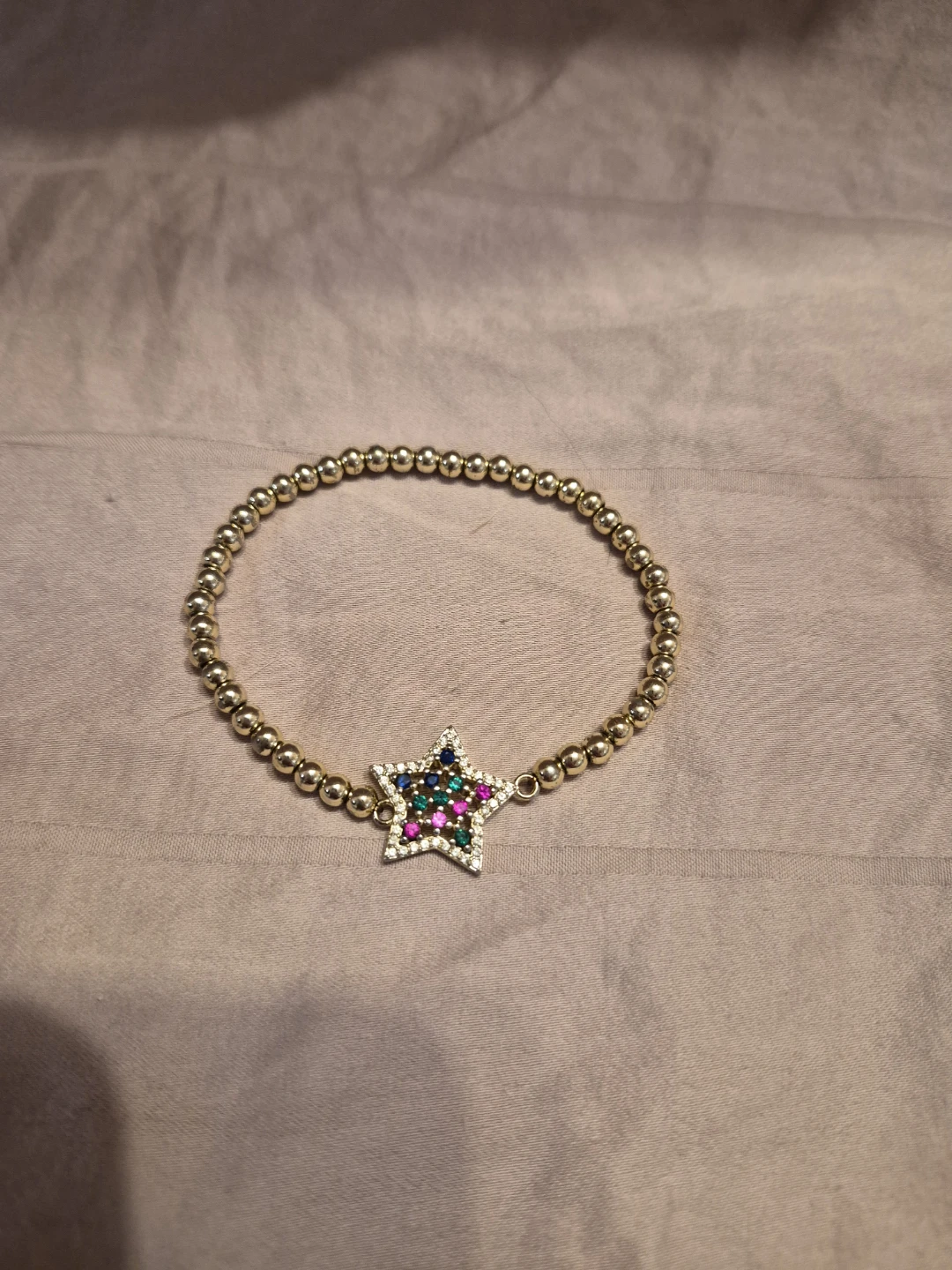 Colorful Beaded Star Charm Bracelet
