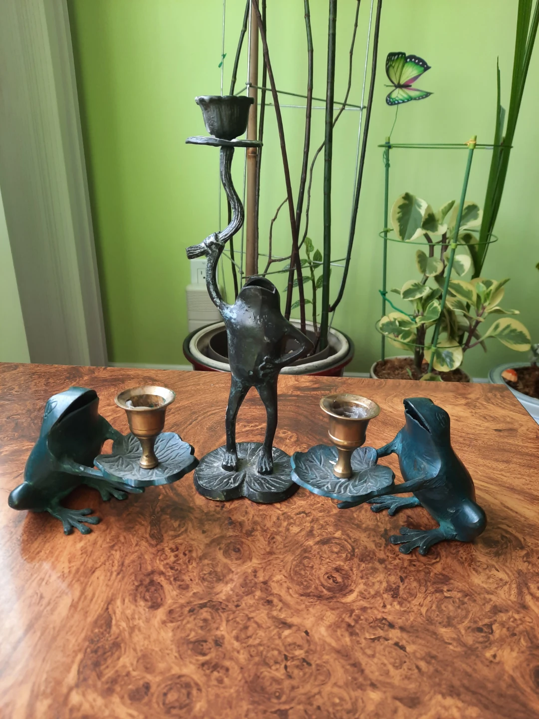 Frog Candlestick Holders Set