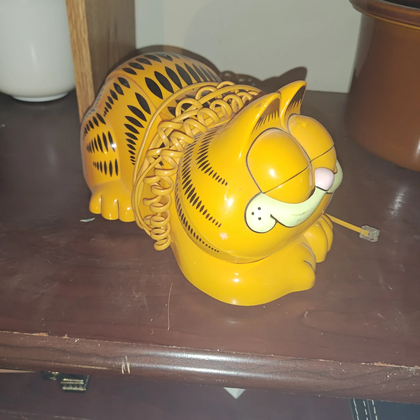 Vintage Yellow Garfield Cat Landline Phone