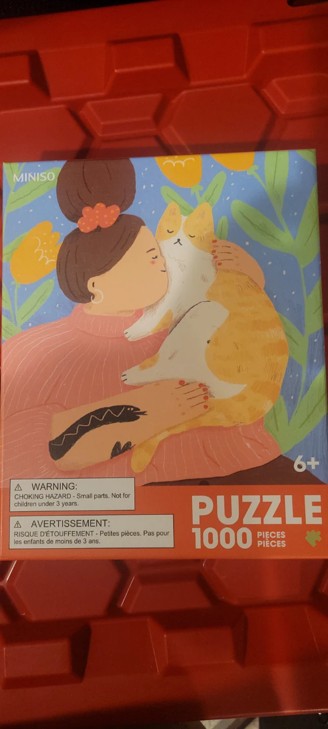 MINISO 1000 Piece Puzzle - Girl Hugging Cat