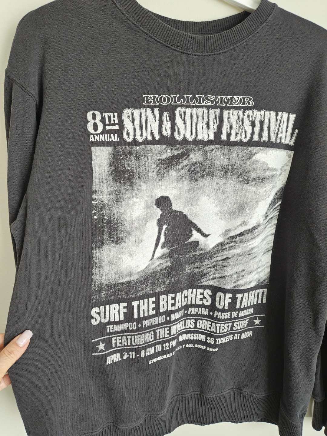 Hollister "Sun & Surf Festival" Crewneck Sweatshirt - Size S - photo 3