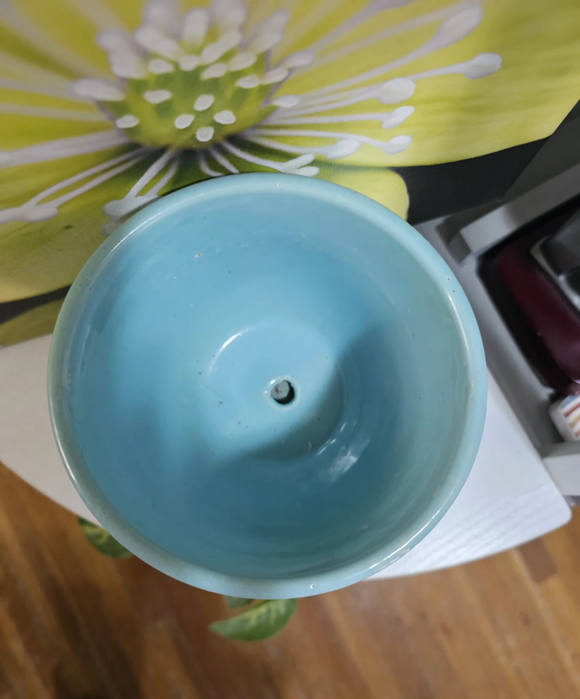 Blue Ceramic Planter Pot with Saucer - photo 2