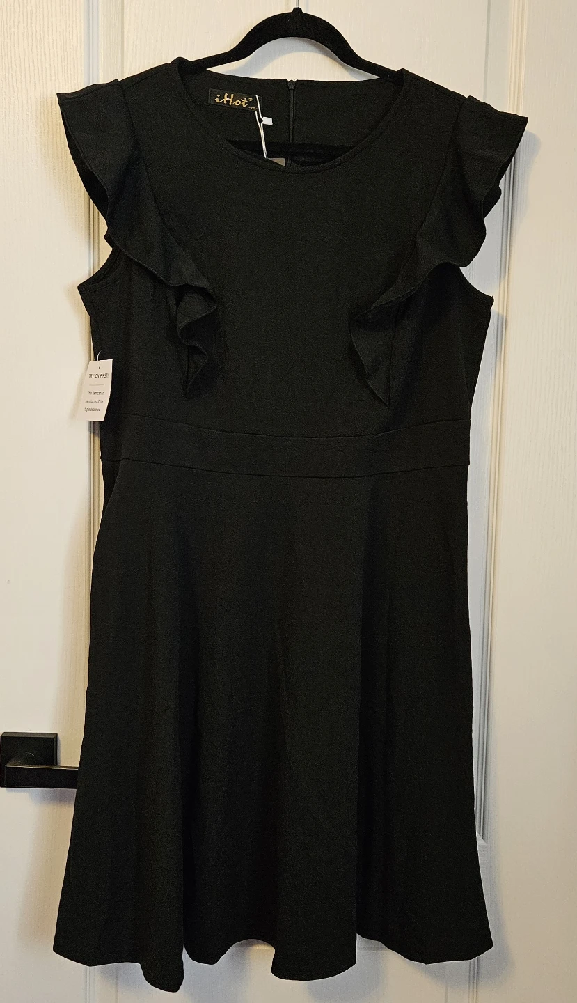 iHot Women's Ruffle Sleeve Bodycon Cocktail Party Dress Size 2XL - photo 2
