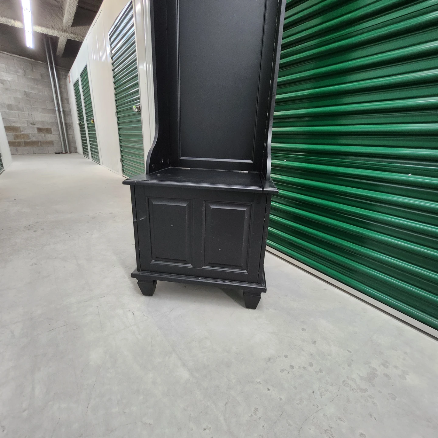 Black Hall Tree Bench with Mirror and Hooks - photo 2