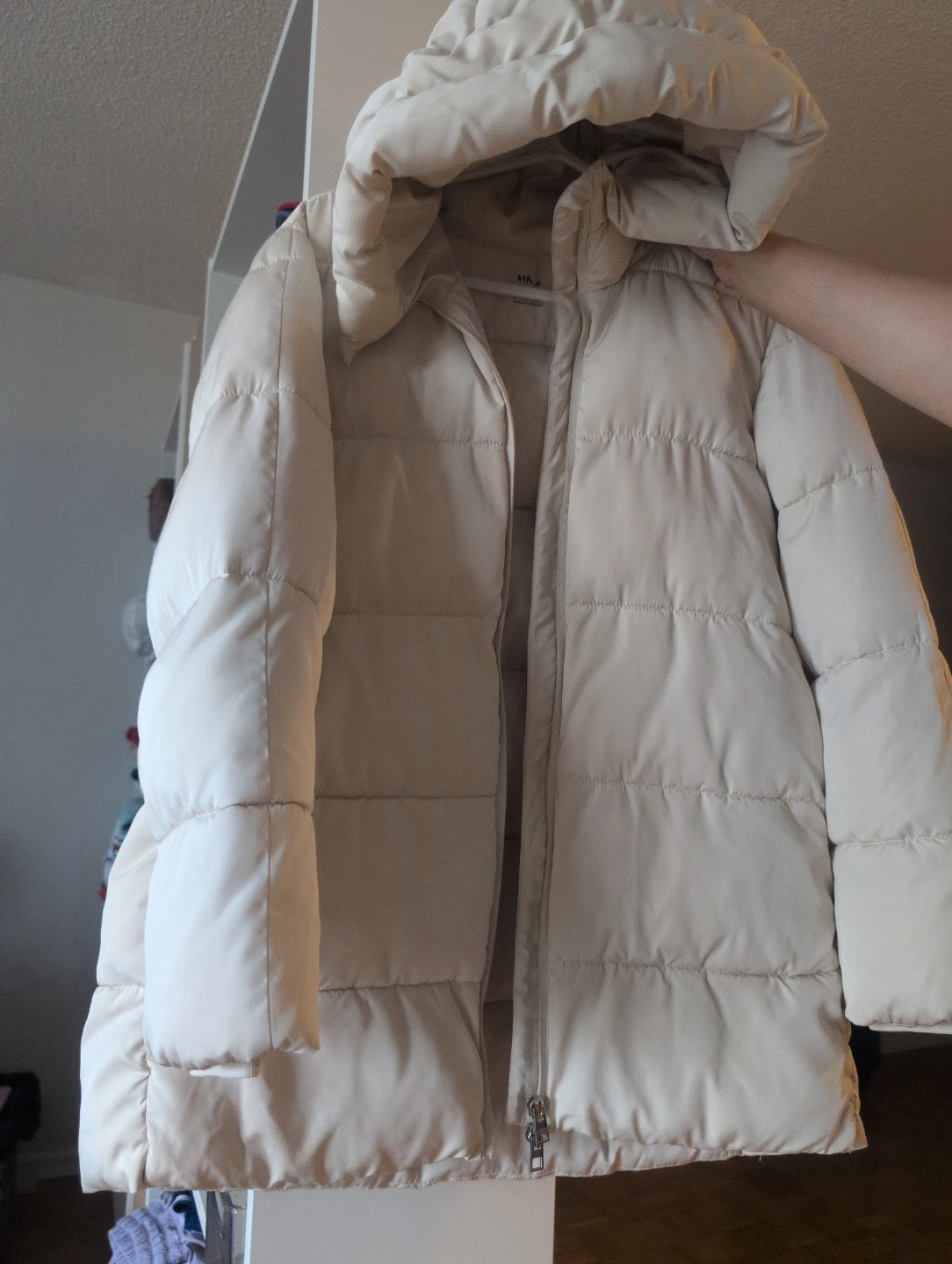 Mango Puffer Jacket - Cream - Size M