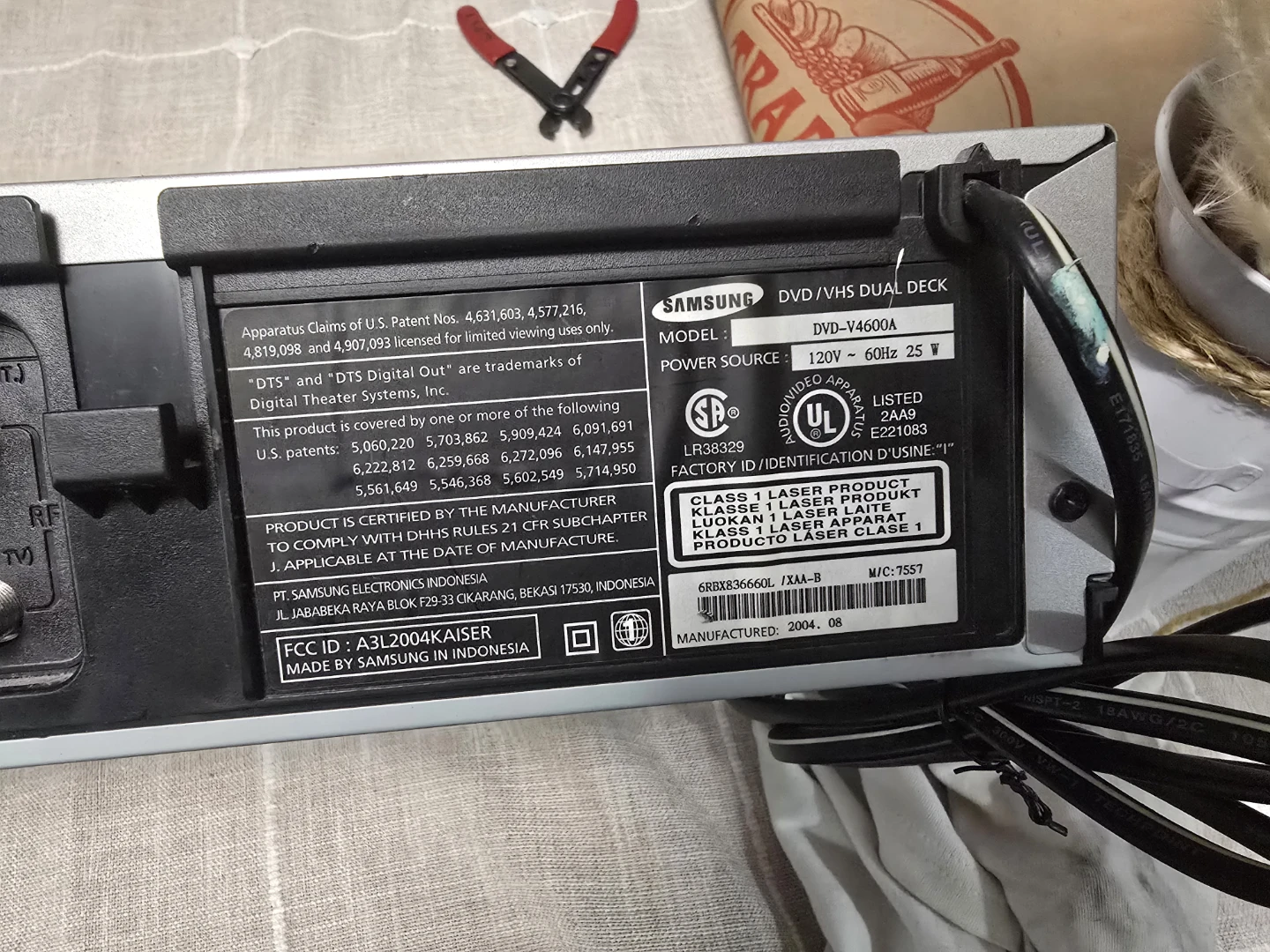 Samsung DVD/VHS Dual Deck DV-4600A - photo 4