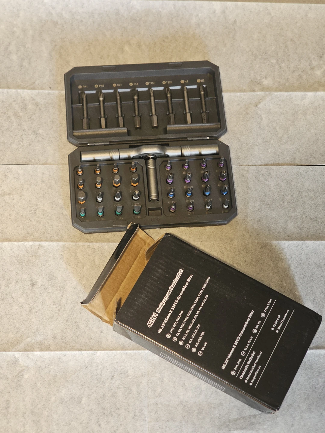 42-in-1 Screwdriver Bit Set with Ratchet Handle