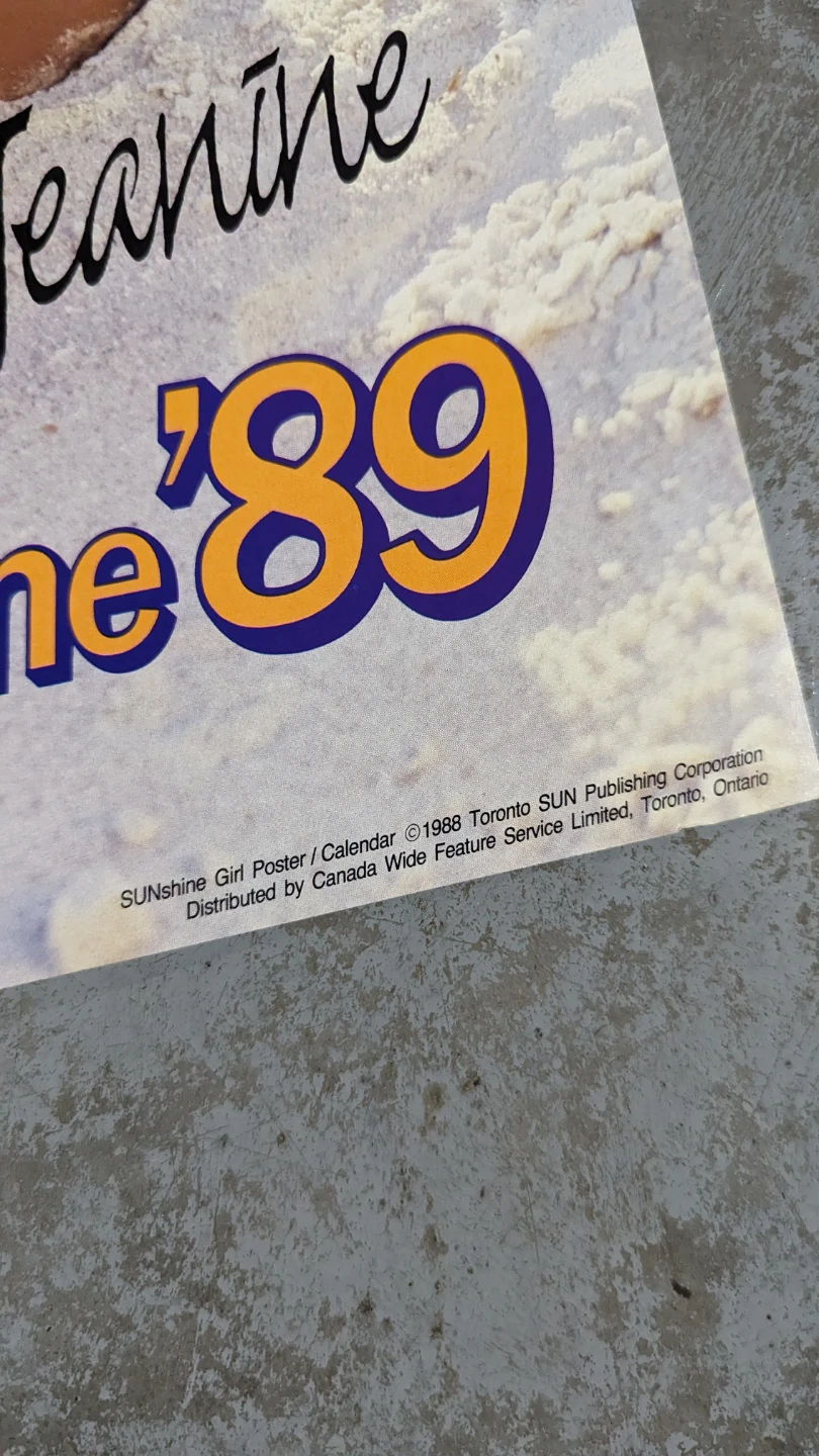 Vintage 1989 Jeanine SUNshine Calendar Poster - photo 3