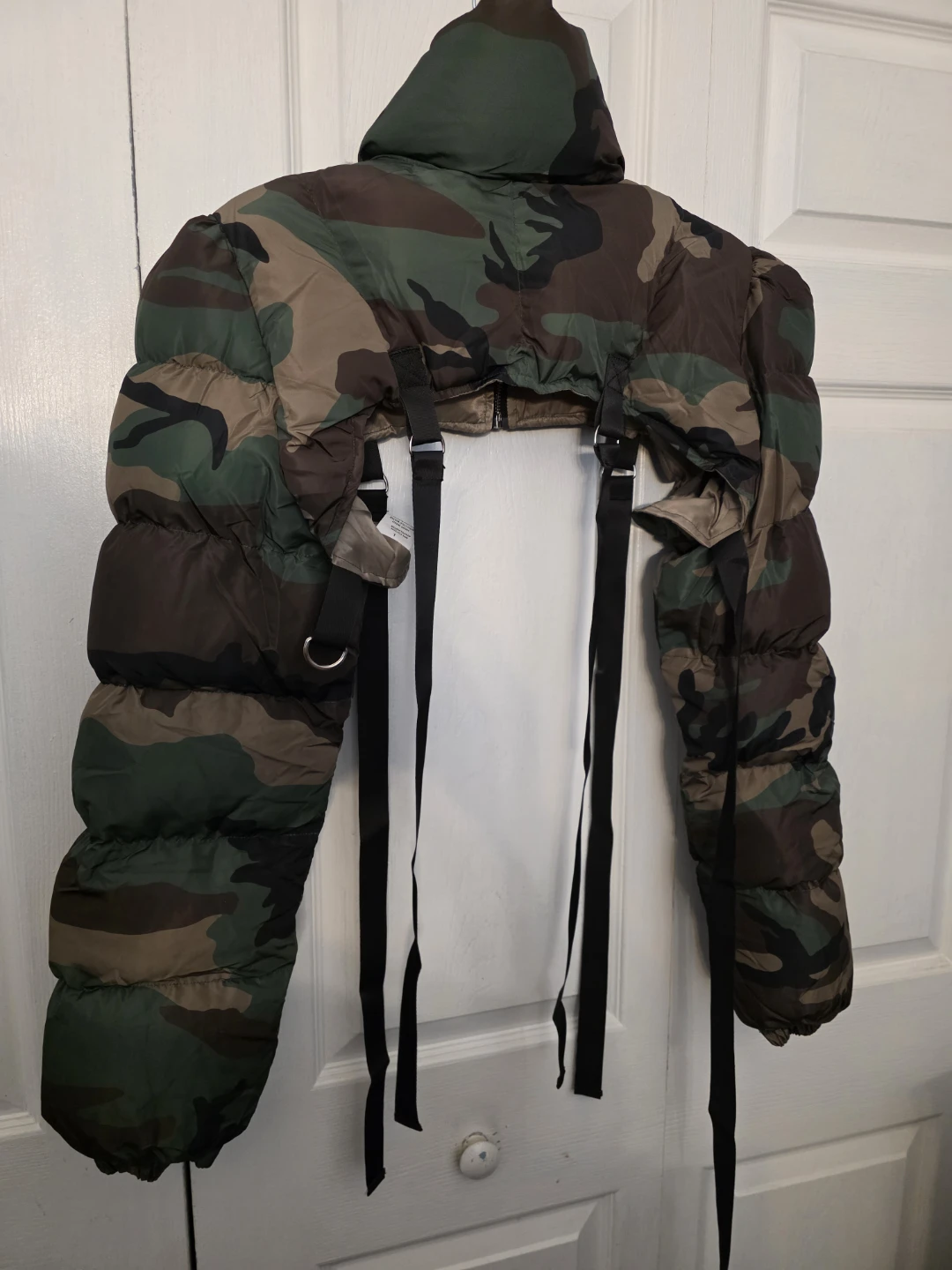 Camouflage Cropped Puffer Jacket - photo 2