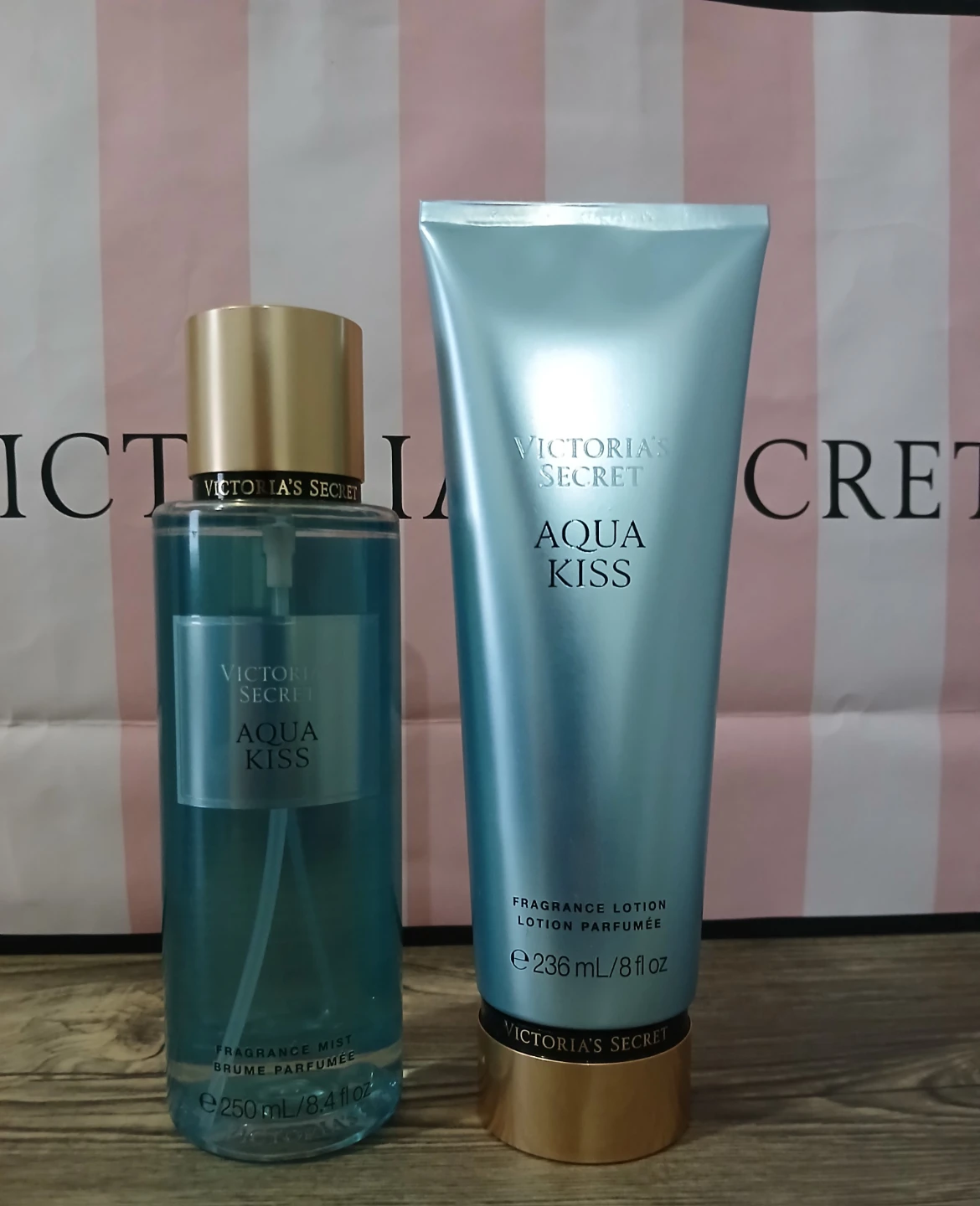 Victoria's Secret Aqua Kiss Fragrance Mist and Lotion Set
