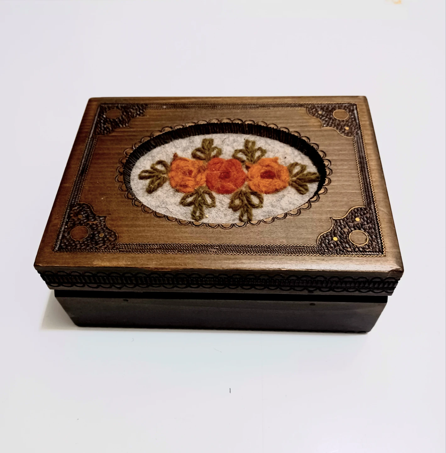 🌱Vtg Handmade Wooden Keepsake Box - photo 4