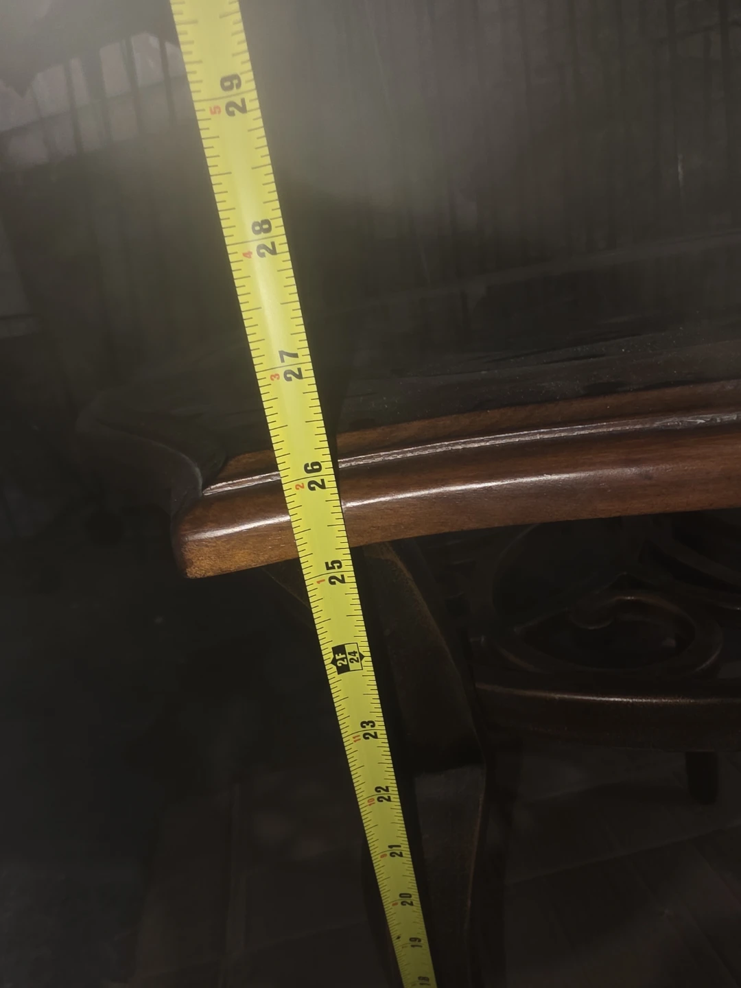 Round Wood and Glass Accent Table - photo 4