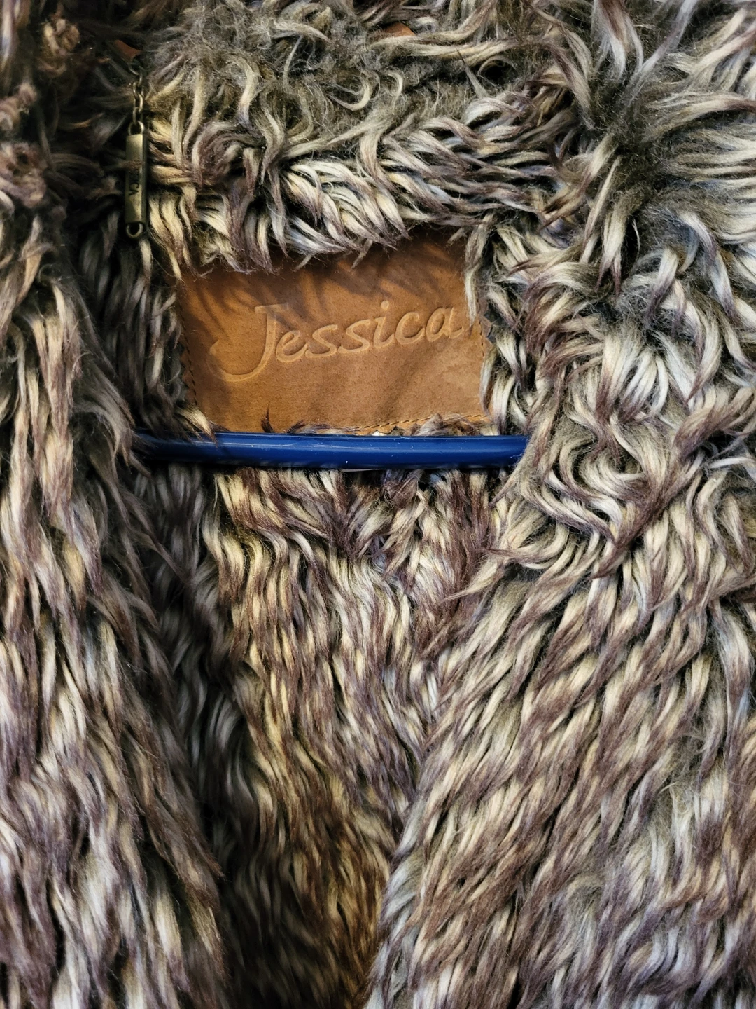 Jessica London Suede Embroidered Faux Fur Trim Coat - photo 2