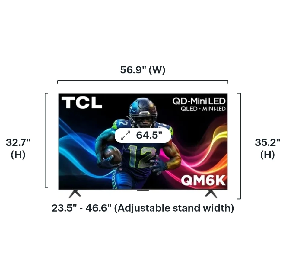 TCL 64.5" QD-Mini LED 4K Qm6K(QM63K) TV - photo 4