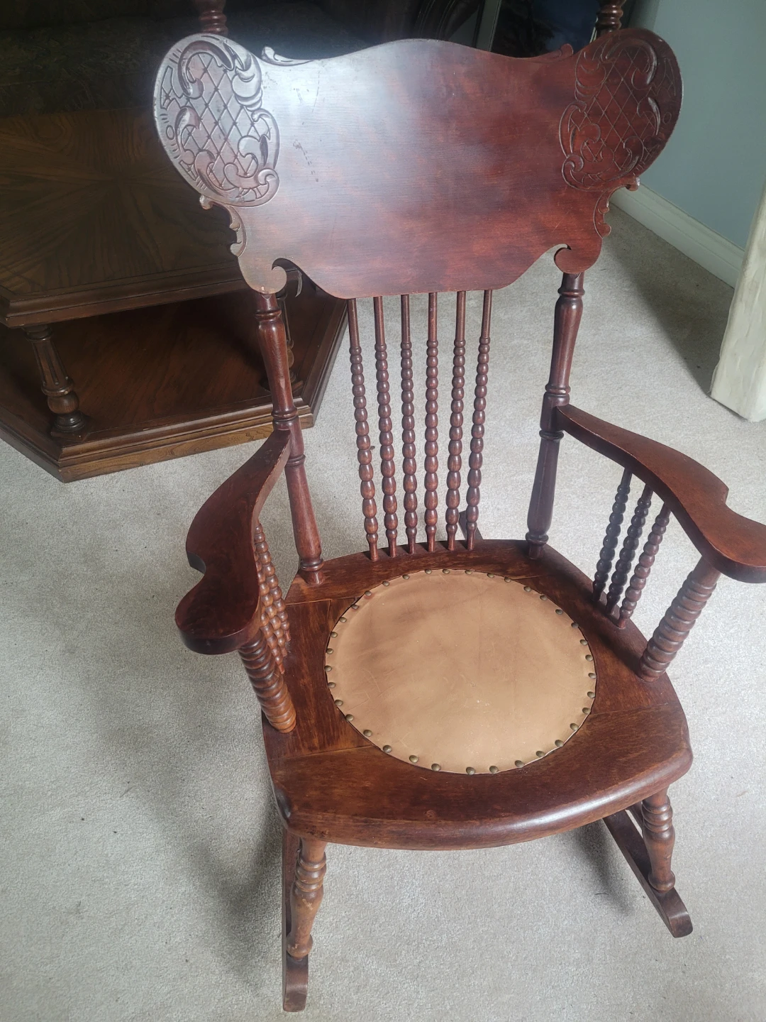 75 year old rocking chair and bench and rocking horse - photo 4