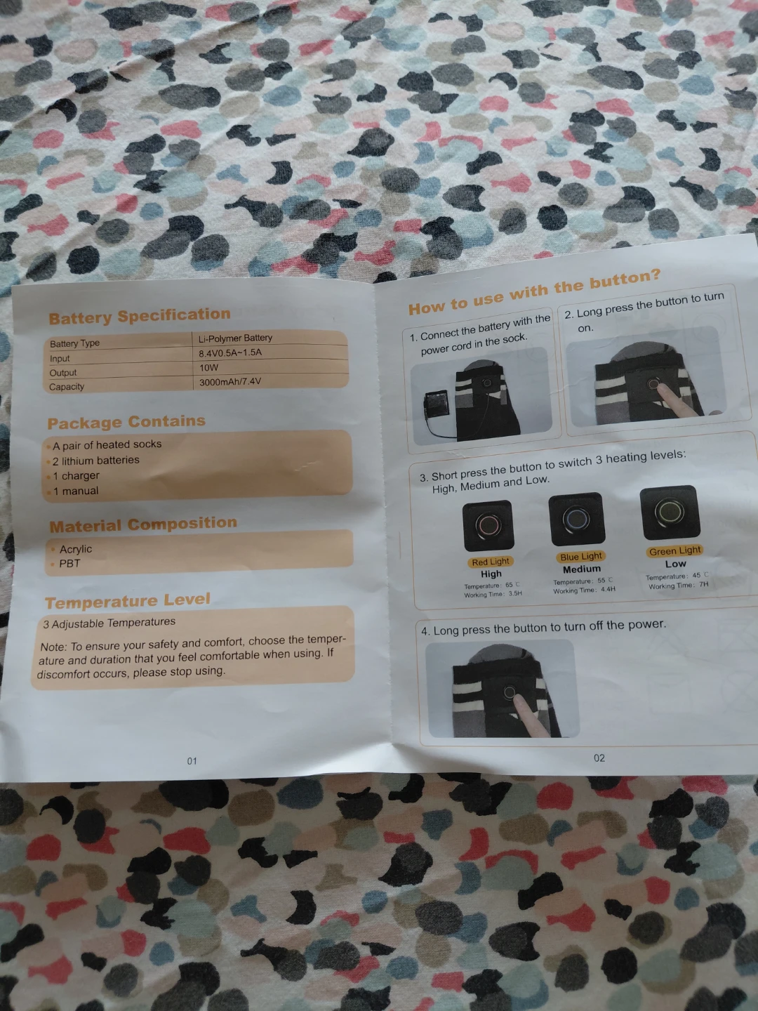 Heated Socks with 7.4V 3000mAh Batteries - photo 4