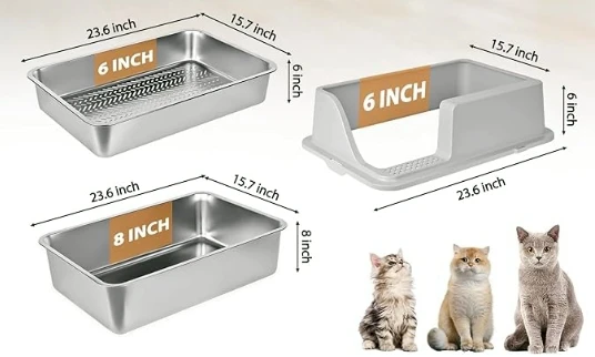 Stainless Steel Sifting Cat Litter Box - photo 2