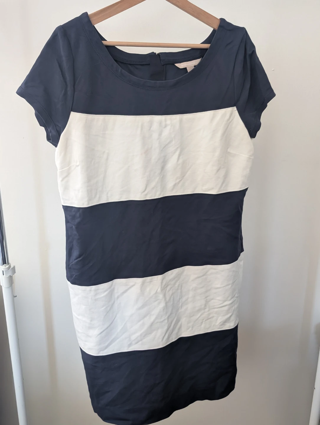 Banana Republic Navy and White Striped Dress Size 14