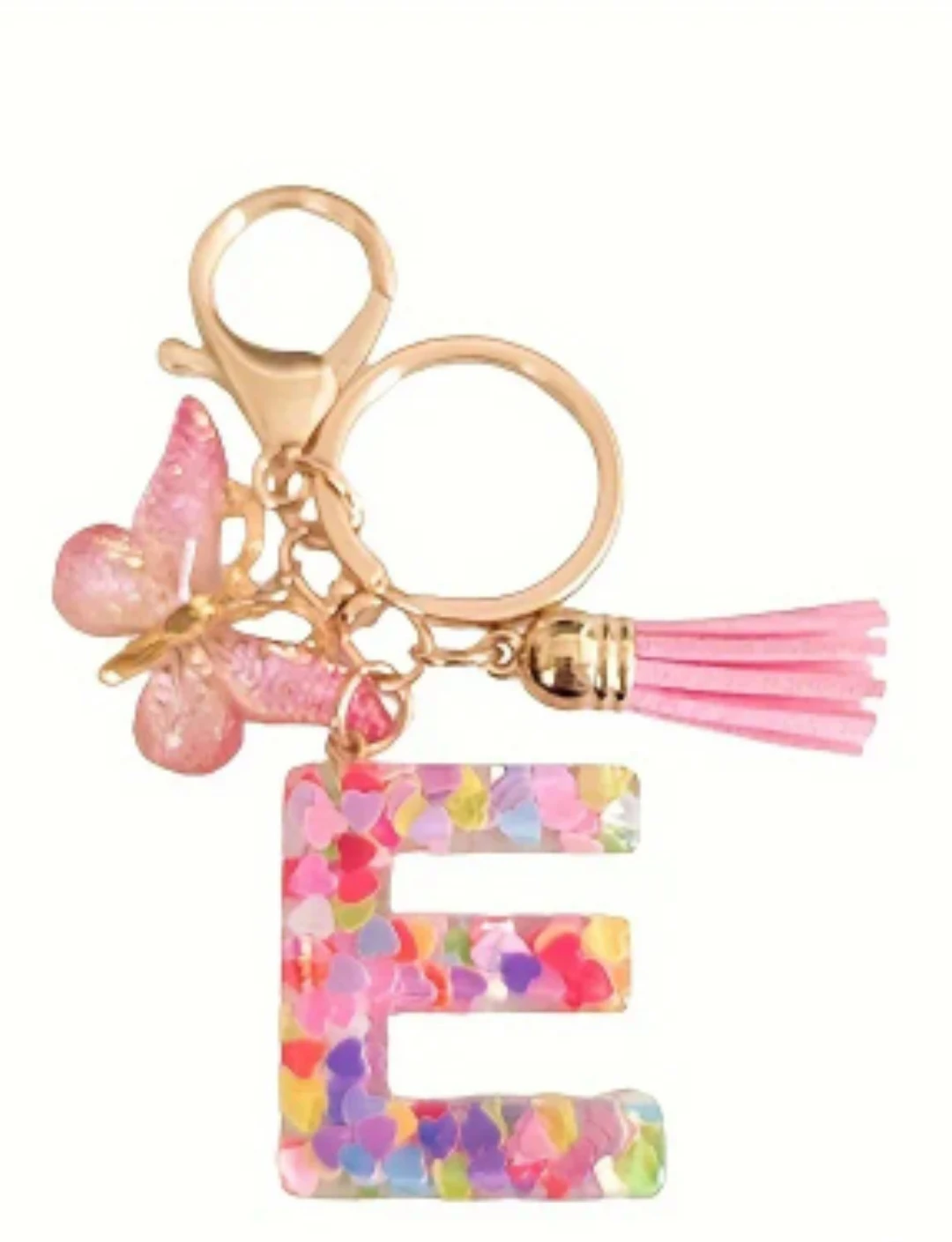 Alphabet Letter Keychain with Butterfly and Tassel - photo 5