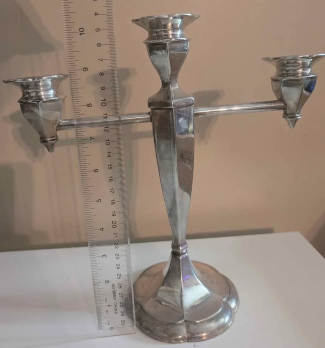 2 Silver Plated 3-Light Candlestick Holder - photo 3