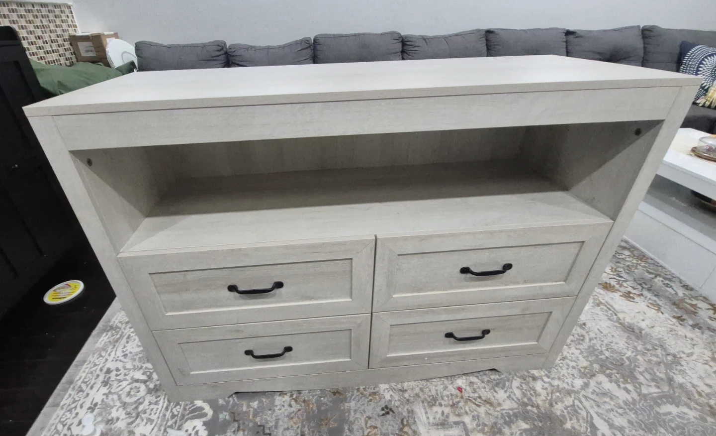 Light Wood 4-Drawer Dresser with Open Shelf - photo 2