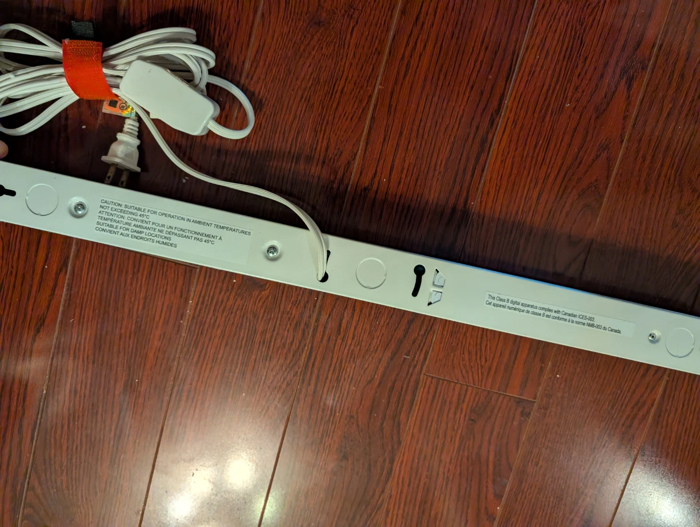 White Fluorescent Light Fixture with Cord - photo 3