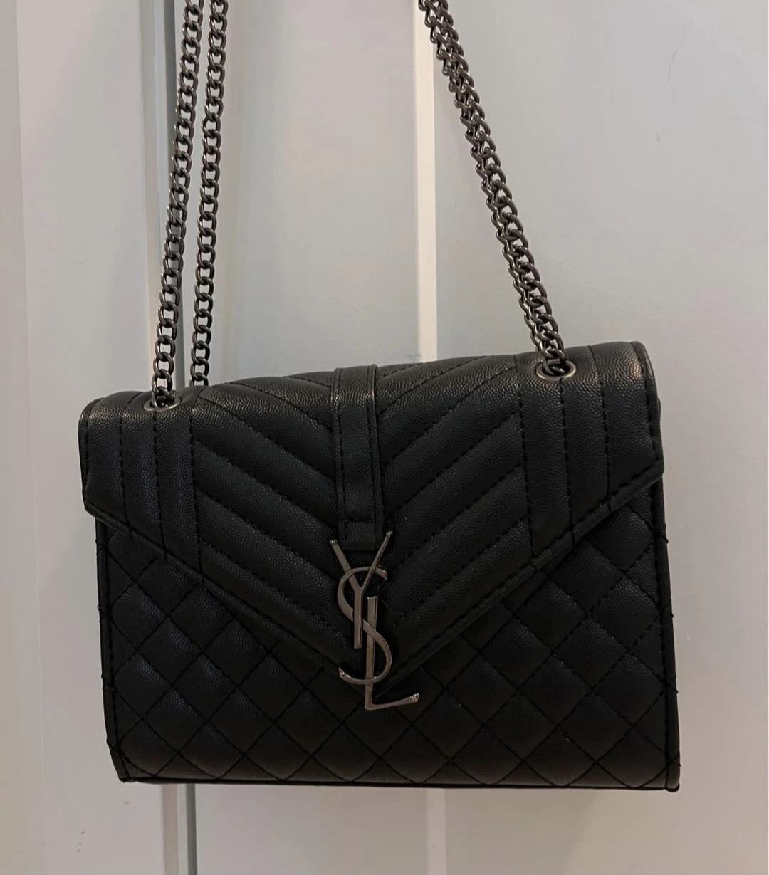 Saint Laurent Black Quilted Leather Chain Bag