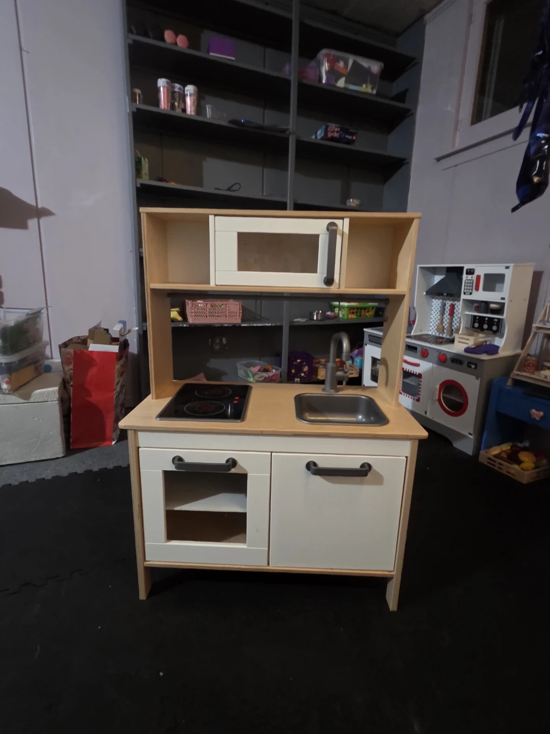 Wooden Play Kitchen with Microwave and Stove Top - photo 2