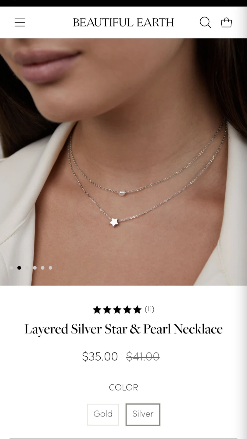 Beautiful Earth Layered Star & Pearl Necklace - photo 3