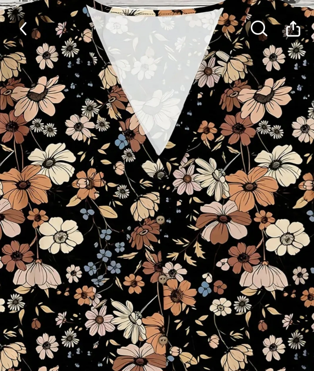 Women's Floral Print V-Neck Button-Up Top - photo 4
